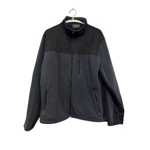 Eddie Bauer Windcutter Fleece Jacket Mens L Full-Zip Black & Gray
